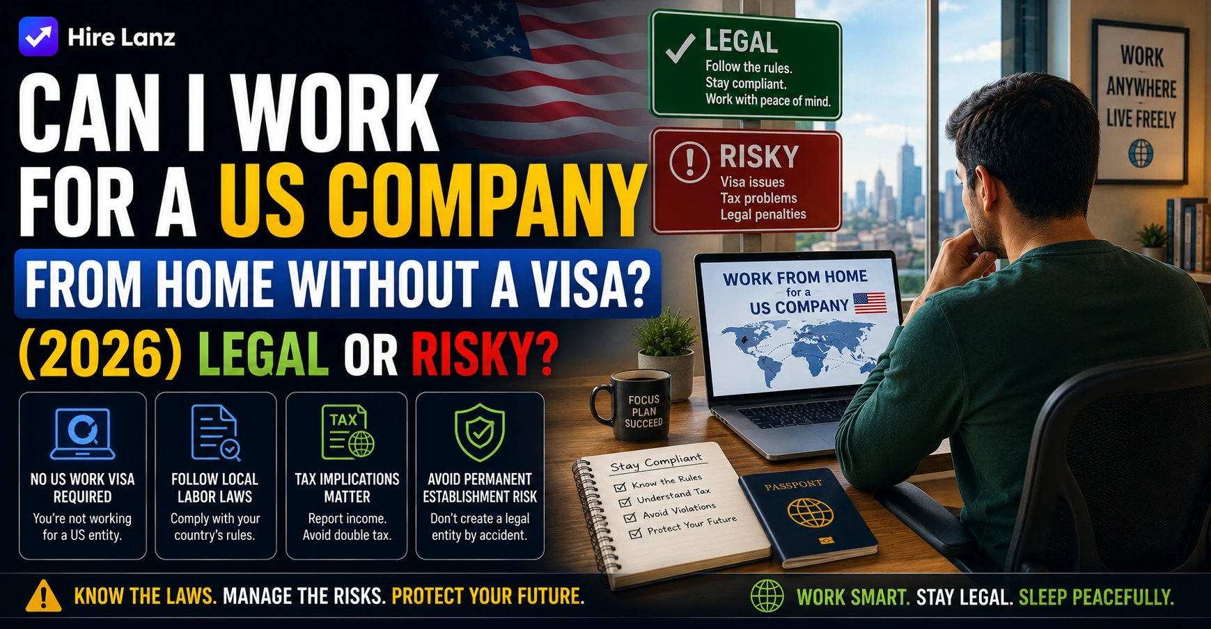 Can I Work for a US Company From Home Without a Visa? (2026) Legal or Risky?