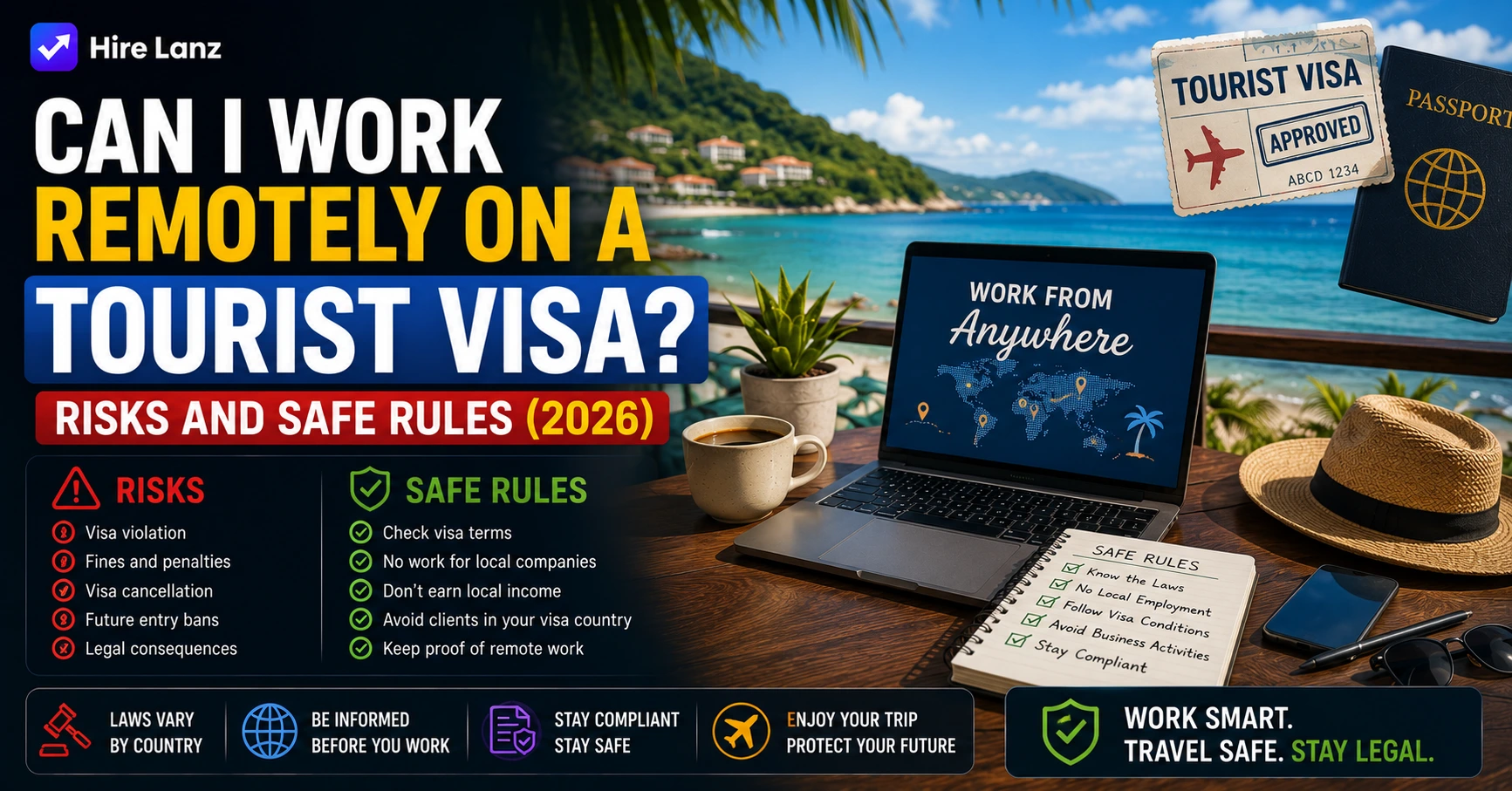 Can I Work Remotely on a Tourist Visa? Risks and Safe Rules (2026)