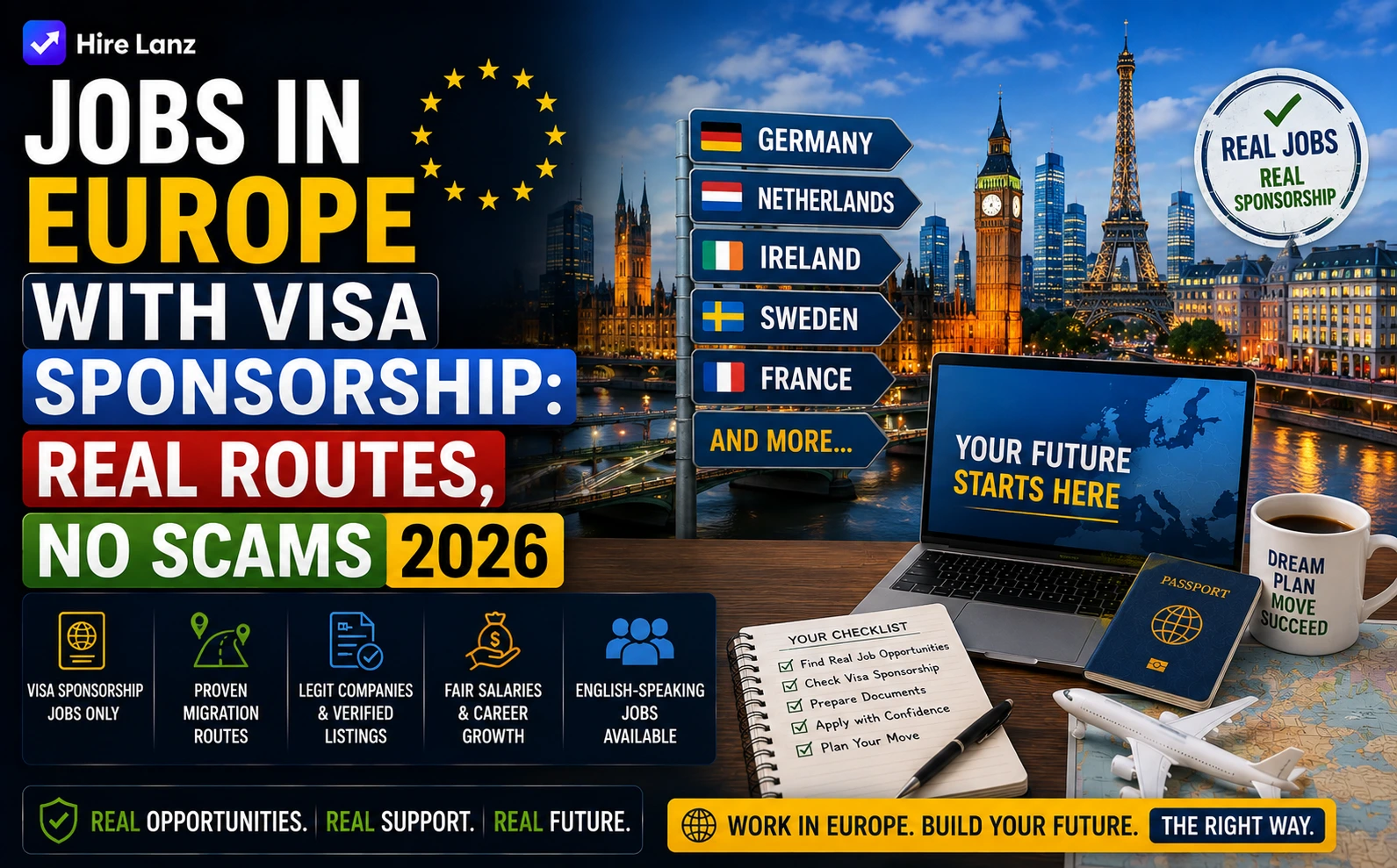 Jobs in Europe With Visa Sponsorship: Real Routes, No Scams 2026